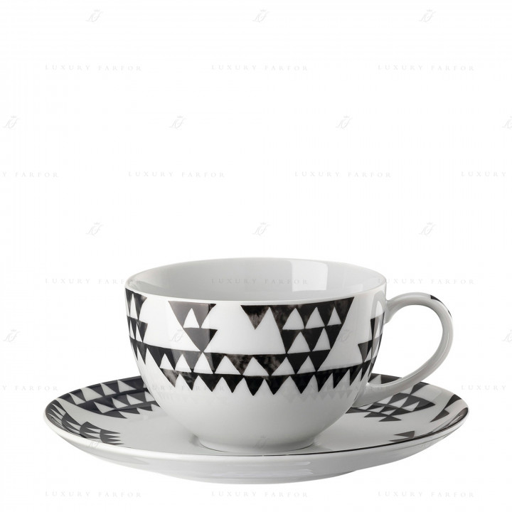 Чашка капучино с блюдцем 0,38л коллекции Magic Garden Black Seeds бренда Rosenthal