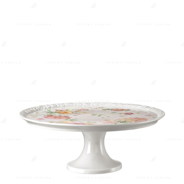 Тарелка тортовая на ножке 31,5см коллекции Maria Pink Rose бренда Rosenthal