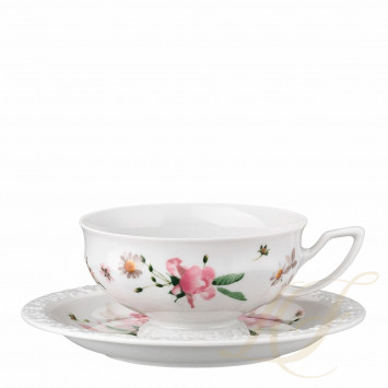 Чашка чайная с блюдцем 0,20л коллекции Maria Pink Rose бренда Rosenthal