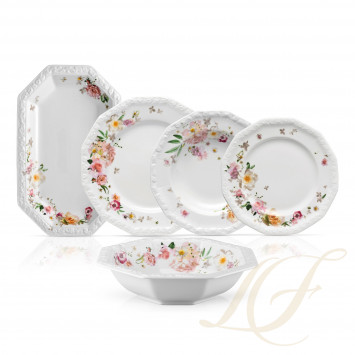 Столовый сервиз на 6 персон коллекции Maria Pink Rose бренда Rosenthal
