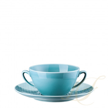 Чаша суповая с блюдцем 0,30л коллекции Mesh Colour 