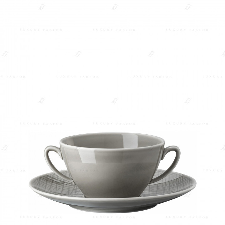 Чаша суповая с блюдцем 0,3л коллекции Mesh Colour 