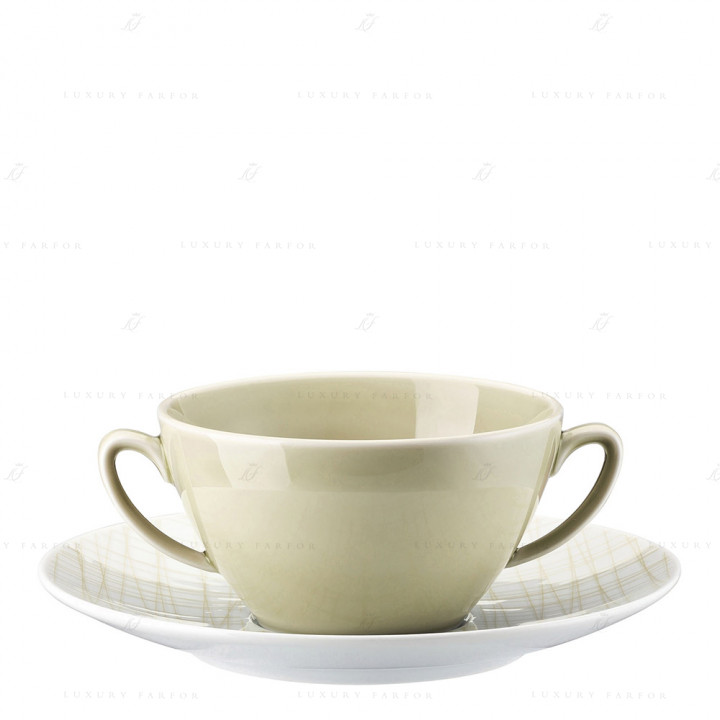 Чаша суповая с блюдцем 0,30л коллекции Mesh Line 