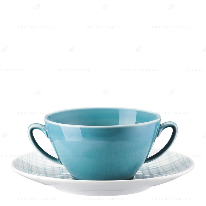 Чаша суповая с блюдцем 0,30л коллекции Mesh Line 