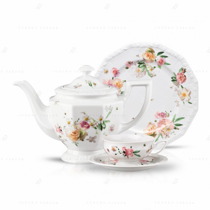 Кофейный сервиз на 6 персон, 21 предмет коллекции Maria Pink Rose бренда Rosenthal