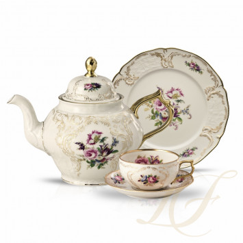 Столовый сервиз на 6 персон, 21 предмет коллекции Sanssouci Elfenbein Diplomat бренда Rosenthal