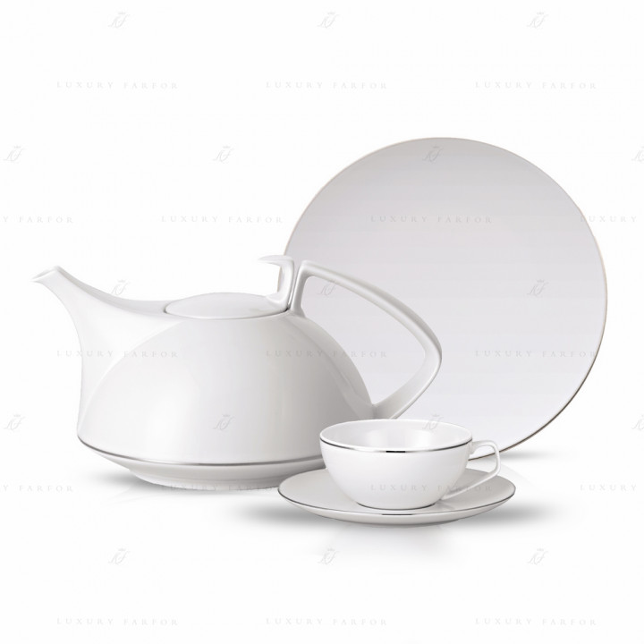 Чайный сервиз на 6 персон, 21 предмет коллекции TAC Platin бренда Rosenthal
