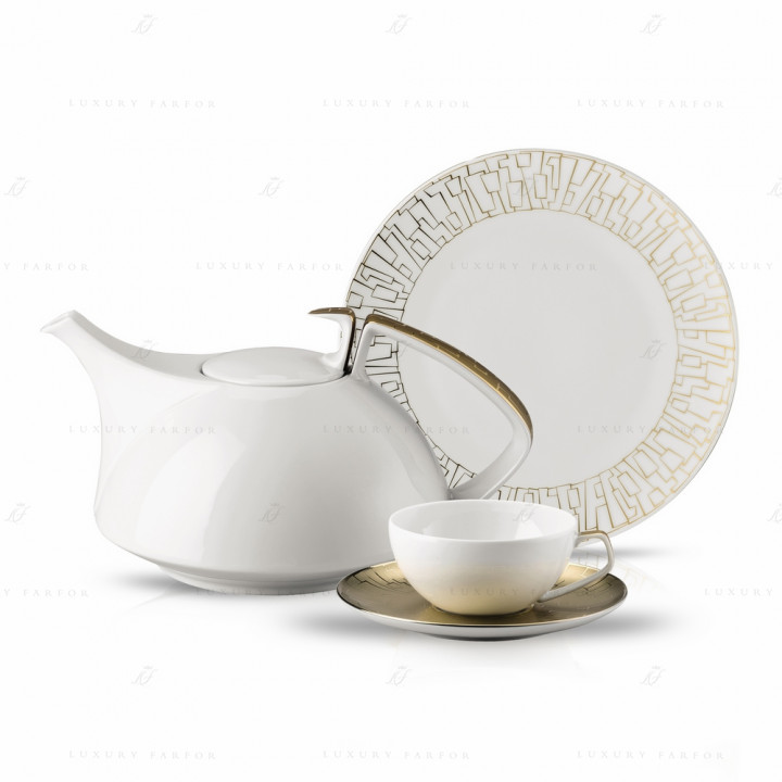 Столовый сервиз на 6 персон, 20 предметов коллекции TAC Skin Gold бренда Rosenthal