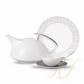 Чайный сервиз на 6 персон, 21 предмет коллекции TAC Skin Platin бренда Rosenthal