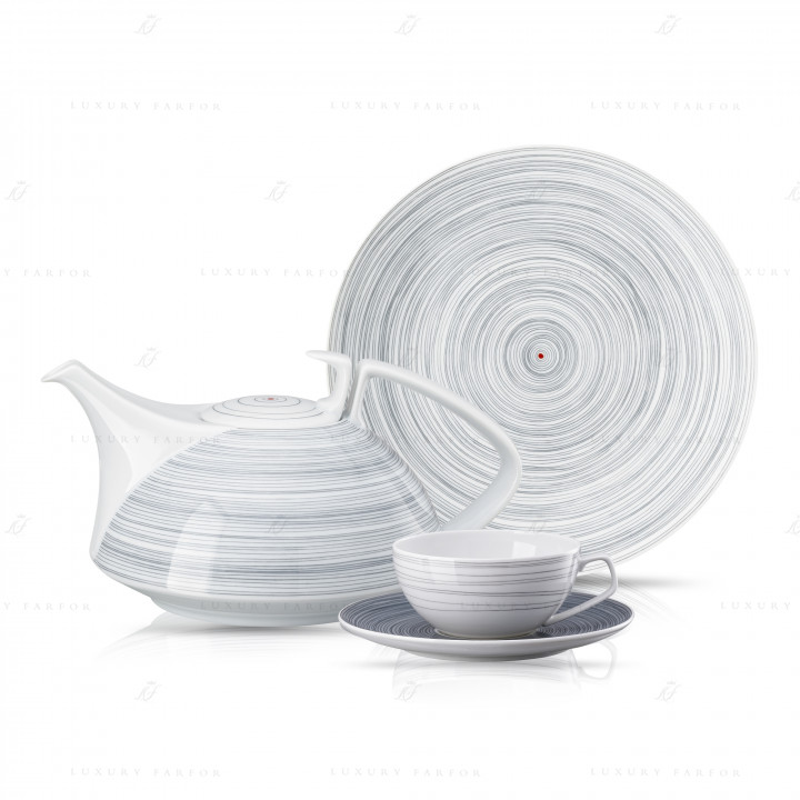 Чайный сервиз на 6 персон, 21 предмет коллекции TAC Stripes 2.0 бренда Rosenthal