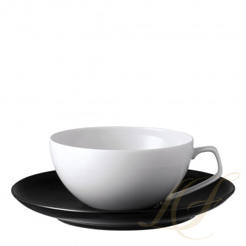 Чашка чайная с блюдцем 0,24л коллекции TAC Black бренда Rosenthal