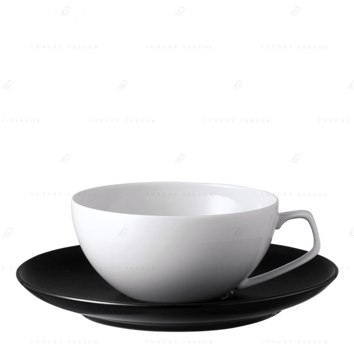 Чашка чайная с блюдцем 0,24л коллекции TAC Black бренда Rosenthal