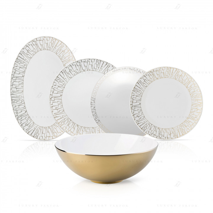 Столовый сервиз на 6 персон коллекции TAC Skin Gold бренда Rosenthal