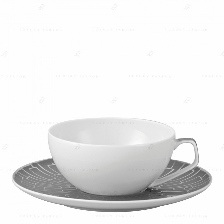 Чашка чайная с блюдцем 0,24л коллекции TAC Skin Platin бренда Rosenthal