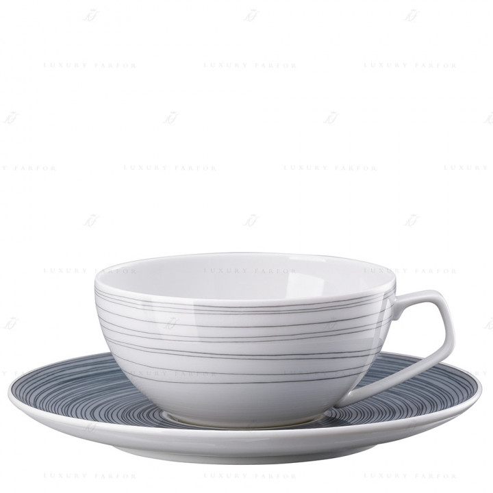 Чашка чайная с блюдцем 0,24л коллекции TAC Stripes 2.0 бренда Rosenthal