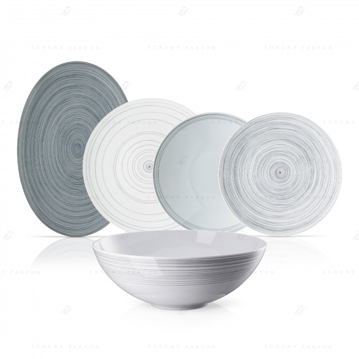 Столовый сервиз на 6 персон коллекции TAC Stripes 2.0 бренда Rosenthal