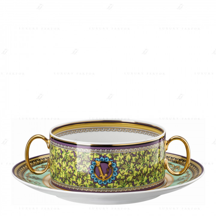 Чаша суповая с блюдцем 0,28л коллекции Barocco Mosaic бренда Rosenthal Versace