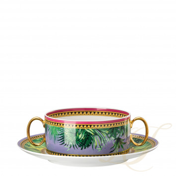 Чаша суповая с блюдцем 0,28л коллекции Jungle Animalier бренда Rosenthal Versace