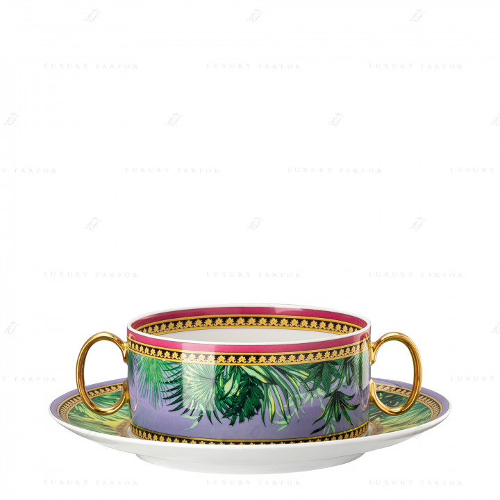 Чаша суповая с блюдцем 0,28л коллекции Jungle Animalier бренда Rosenthal Versace