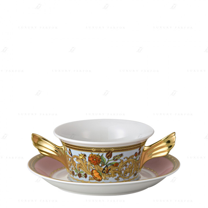 Чаша суповая с блюдцем 0,30л коллекции Le Jardin de Versace бренда Rosenthal Versace