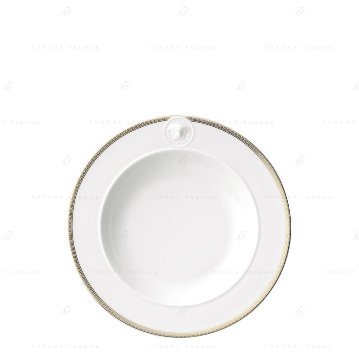Тарелка суповая 22см коллекции Medaillon Meandre D'or бренда Rosenthal Versace