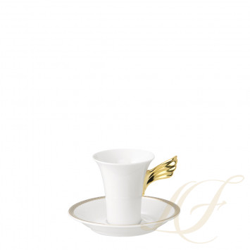 Чашка эспрессо с блюдцем 0,10л коллекции Medaillon Meandre D'or бренда Rosenthal Versace