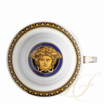 Чашка чайная с блюдцем 0,22л коллекции Medusa blue бренда Rosenthal Versace