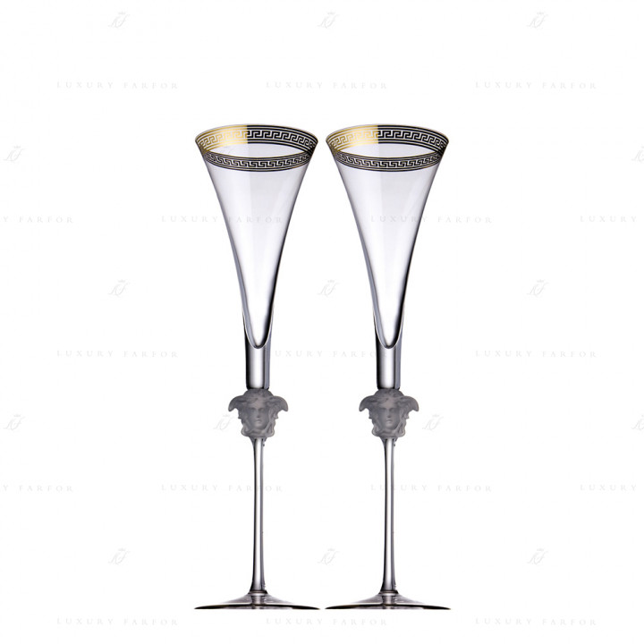 Набор из 2 Флюте для шампанского 196мл коллекции Medusa d'Or бренда Rosenthal Versace
