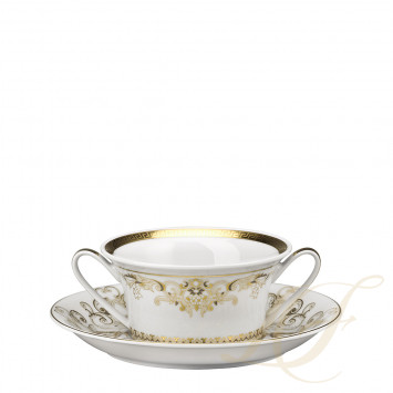 Чаша суповая с блюдцем 0,30л коллекции Medusa Gala Gold бренда Rosenthal Versace