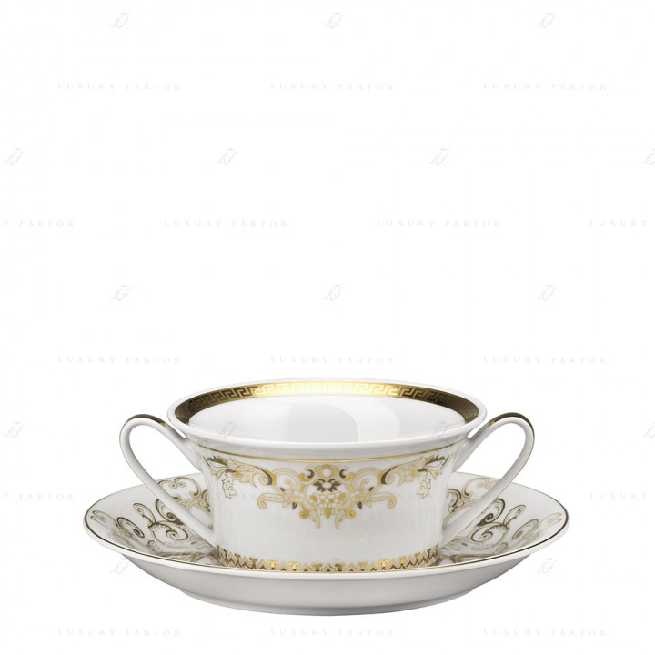 Чаша суповая с блюдцем 0,30л коллекции Medusa Gala Gold бренда Rosenthal Versace