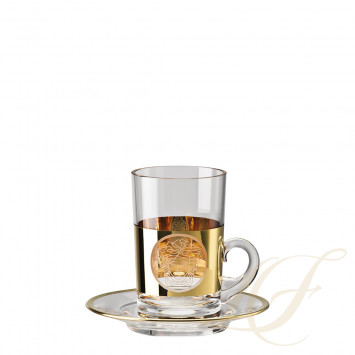 Чашка чайная с блюдцем 0,14л коллекции Medusa Madness Oro бренда Rosenthal Versace