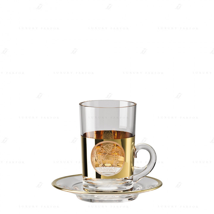 Чашка чайная с блюдцем 0,14л коллекции Medusa Madness Oro бренда Rosenthal Versace