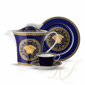 Столовый сервиз на 6 персон, 20 предметов коллекции Medusa blue бренда Rosenthal Versace