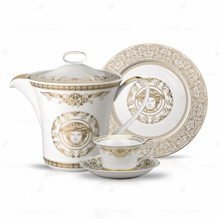 Чайный сервиз на 6 персон, 21 предмет коллекции Medusa Gala бренда Rosenthal Versace