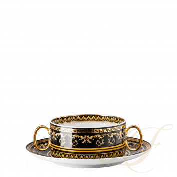 Чаша суповая с блюдцем 0,28л коллекции Virtus Gala Black бренда Rosenthal Versace