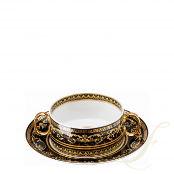 Чаша суповая с блюдцем 0,28л коллекции Virtus Gala Black бренда Rosenthal Versace