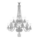 Люстра на 24 свечей (Длинный) 195 x 140см коллекции Royal бренда St. Louis