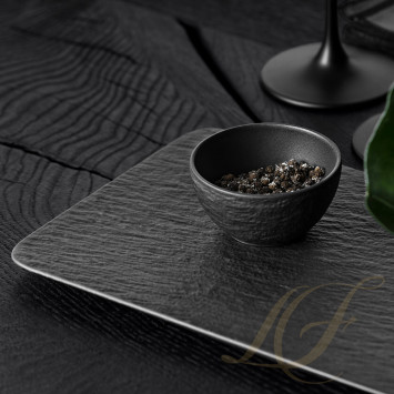 Набор 3 чаши для соуса с подносом 28см коллекции Manufacture Rock бренда Villeroy & Boch