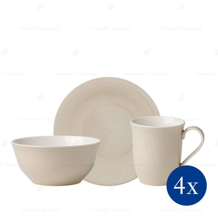 Набор из 12 предметов  коллекции Color Loop Sand бренда Villeroy & Boch