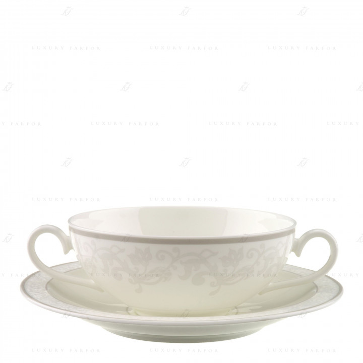 Чаша суповая с блюдцем 0,4л коллекции Gray Pearl бренда Villeroy & Boch