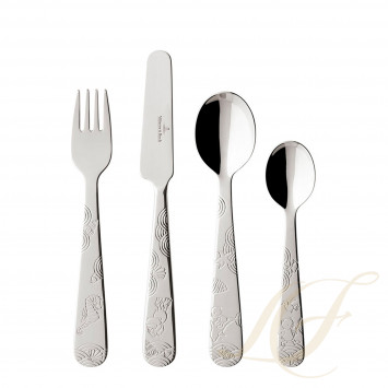 Набор детских столовых приборов из 4 предметов коллекции Happy as a Bear 