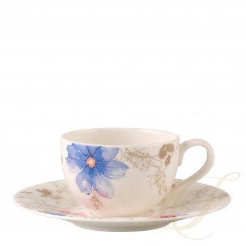 Чашка кофейная с блюдцем 0,25л коллекции Mariefleur Gris бренда Villeroy & Boch