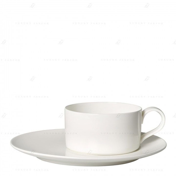 Чашка чайная с блюдцем 0,23л коллекции MetroChic Blanc бренда Villeroy & Boch