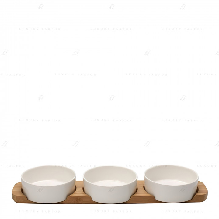 Набор 3 чаши для топинга с подносом 50см коллекции Pizza Passion бренда Villeroy & Boch