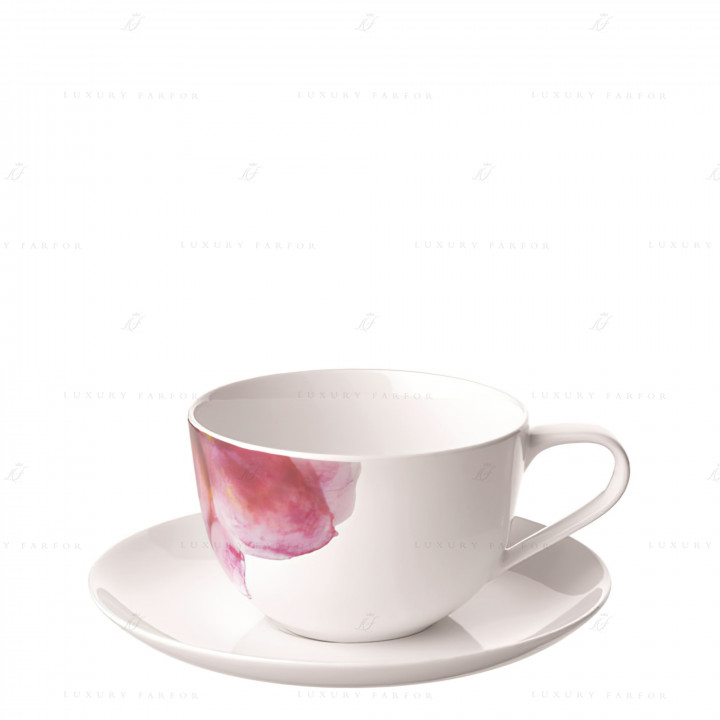 Чашка для завтрака с блюдцем 0,45л коллекции Rose Garden бренда Villeroy & Boch