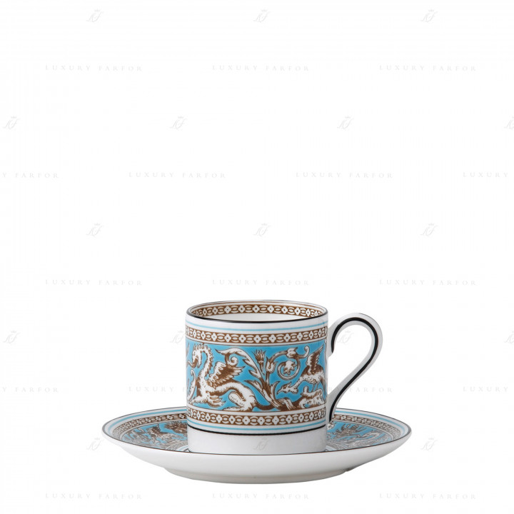Чашка эспрессо с блюдцем 80мл коллекции Florentine Turquoise бренда Wedgwood