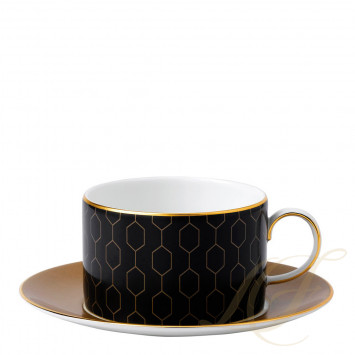 Чашка чайная с блюдцем 180мл коллекции Gio Gold бренда Wedgwood