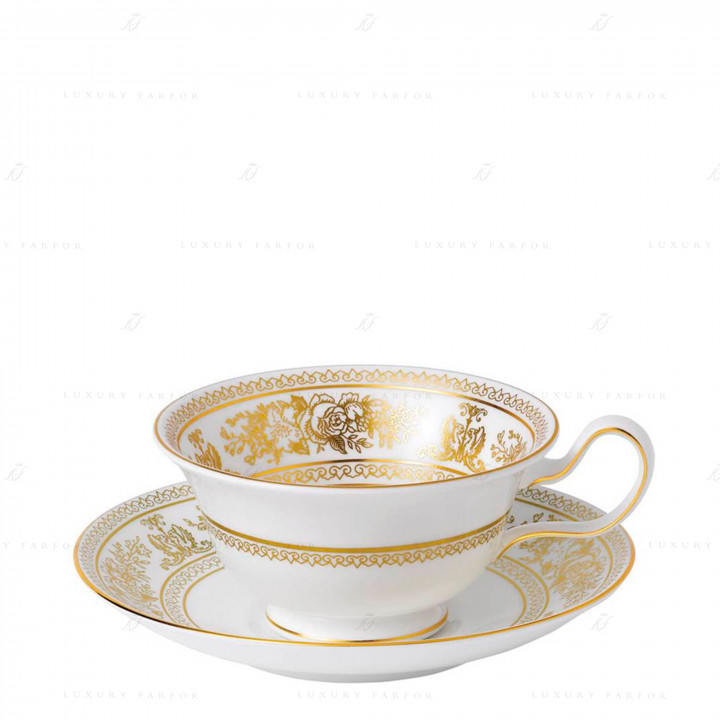 Чашка чайная с блюдцем 200мл коллекции Gold Columbia бренда Wedgwood