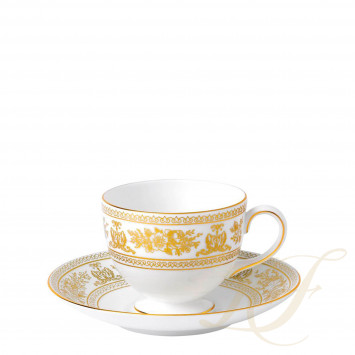 Чашка чайная с блюдцем 200мл коллекции Gold Columbia бренда Wedgwood
