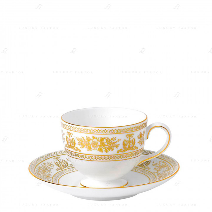 Чашка чайная с блюдцем 200мл коллекции Gold Columbia бренда Wedgwood